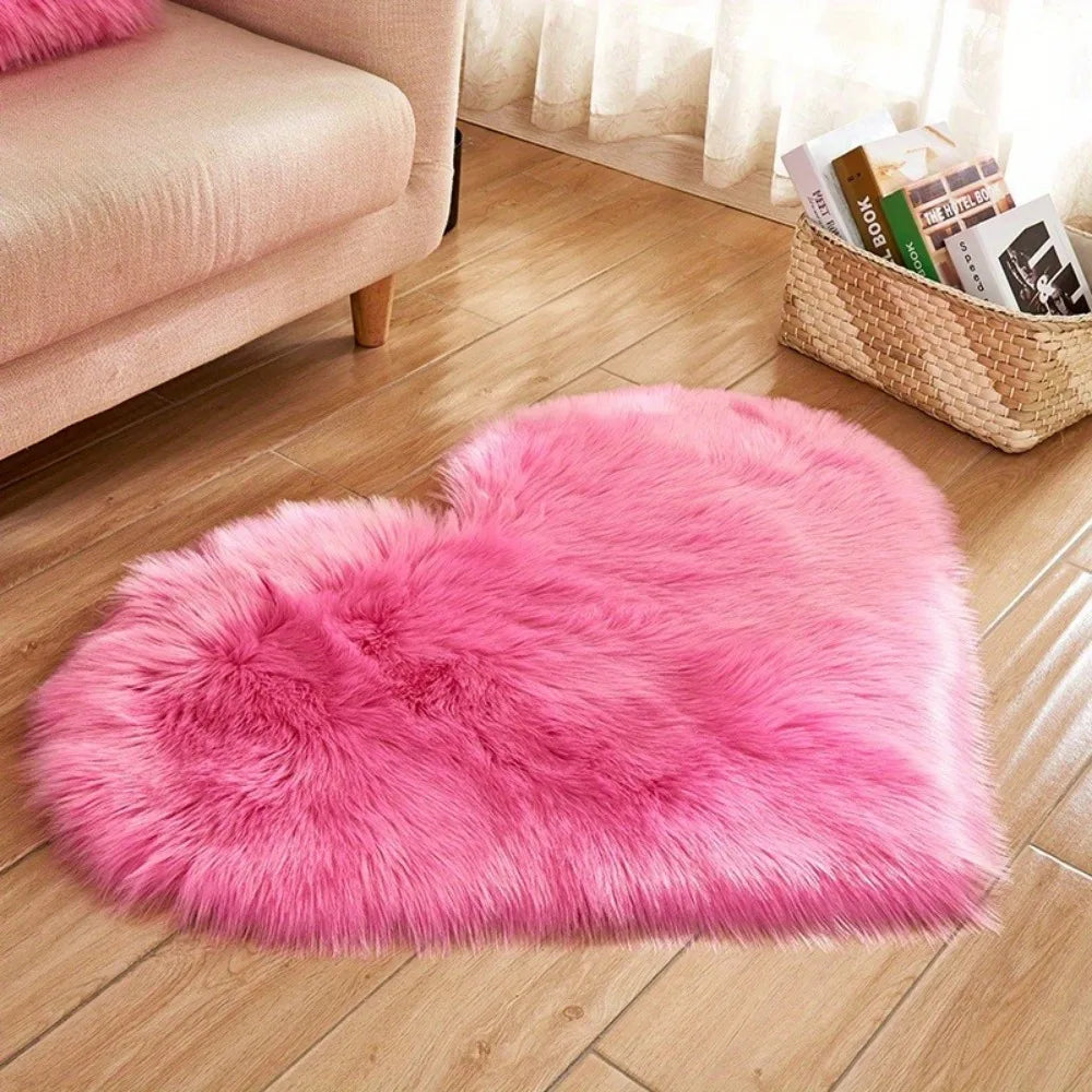 Heart Shaped Plush Rug
