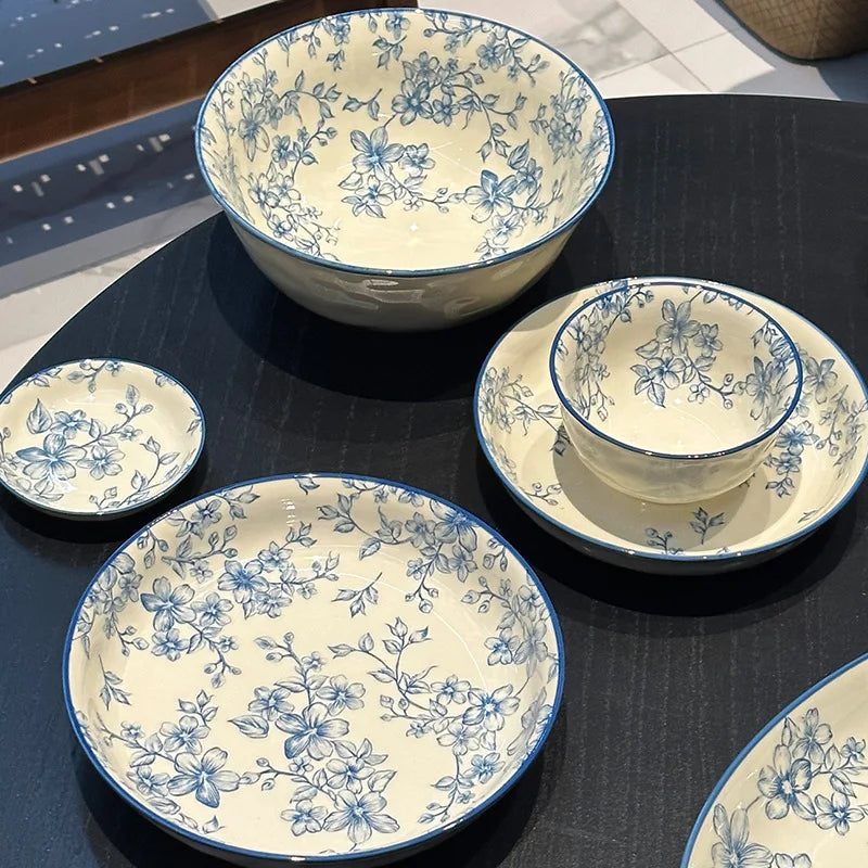 Blue Floral Ceramic Dinnerware