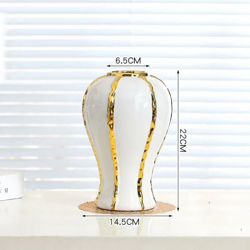 Gold Edged Ceramic Vase