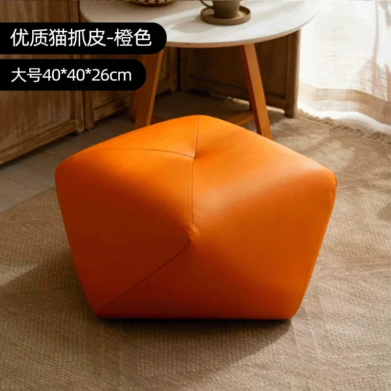 Modern Leather Ottoman Stool