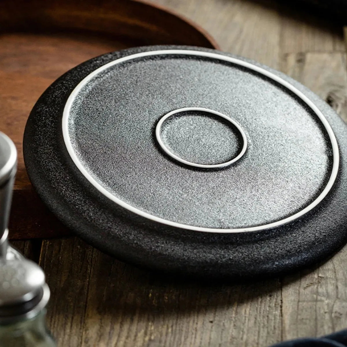 Japanese Black Ceramic Plates