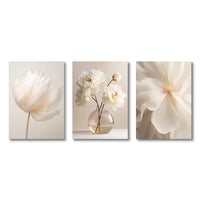 Beige Peony Canvas Prints