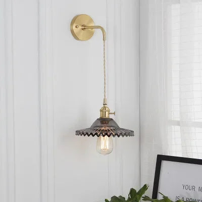 Japanese Brass Glass Sconce