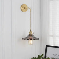 Japanese Brass Glass Sconce