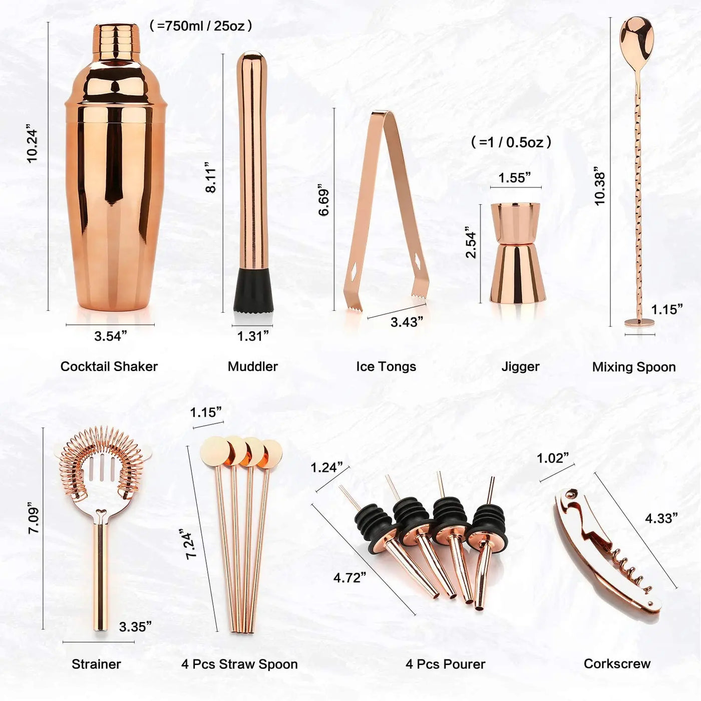16-Piece Stainless Bartender Kit