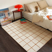 Minimalist Plaid Plush Rug