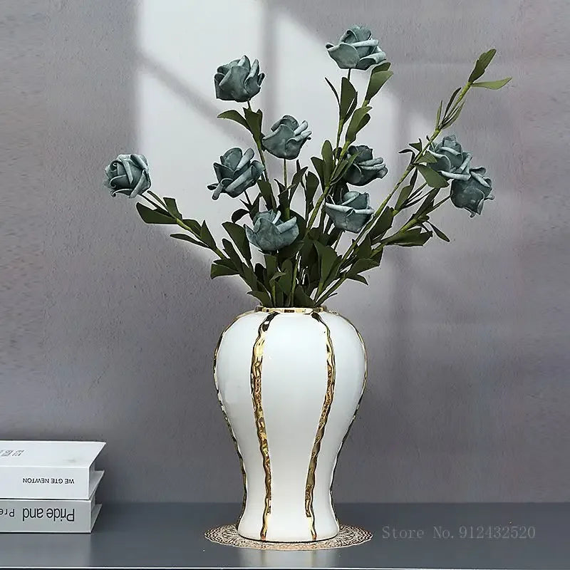 Gold Edged Ceramic Vase