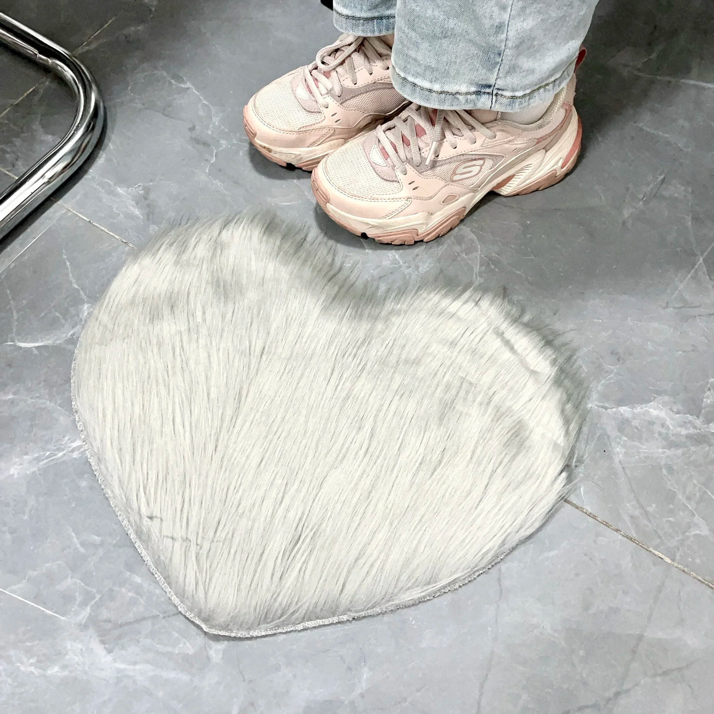 Heart Shaped Plush Rug