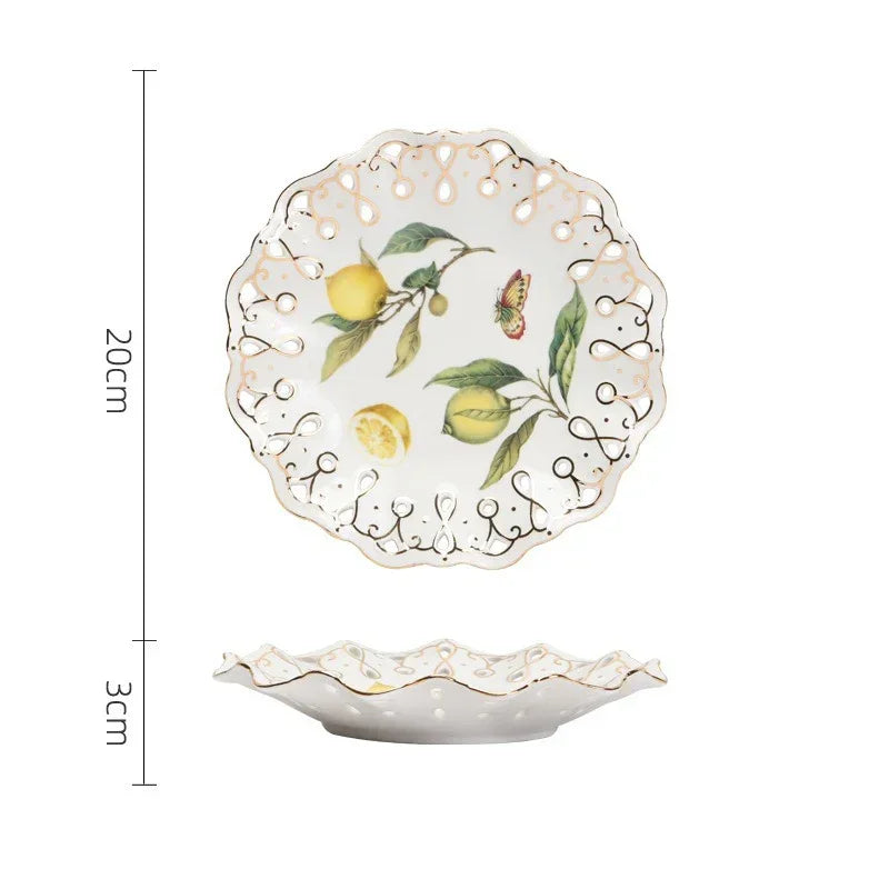 Lemon Pattern Ceramic Dinnerware