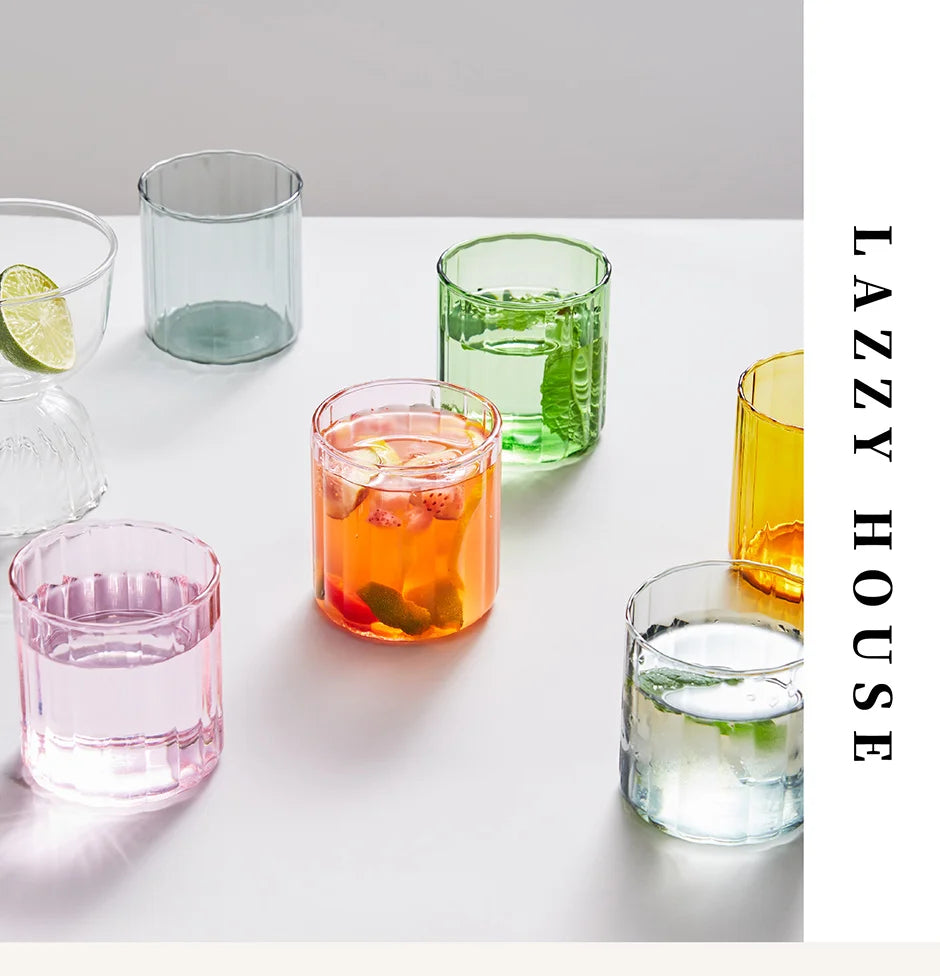 Heat-Resistant Striped Glass Cups