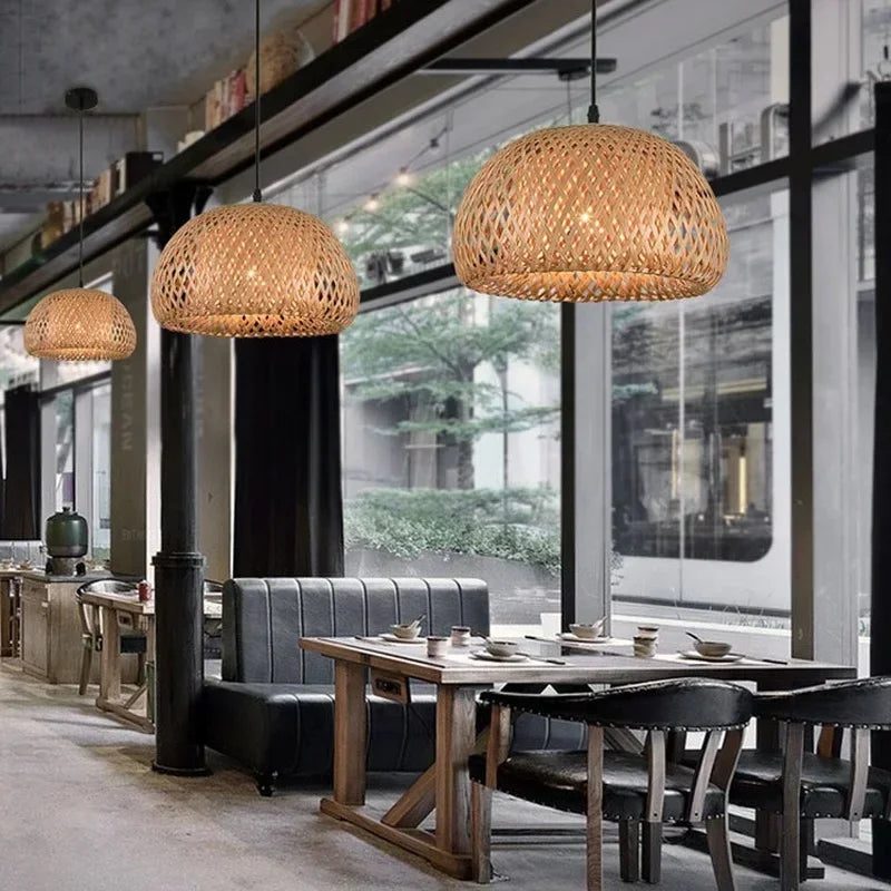 Handwoven Bamboo Pendant Light