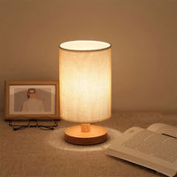 Wooden USB Bedside Lamp