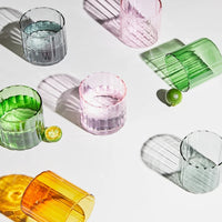 Heat-Resistant Striped Glass Cups