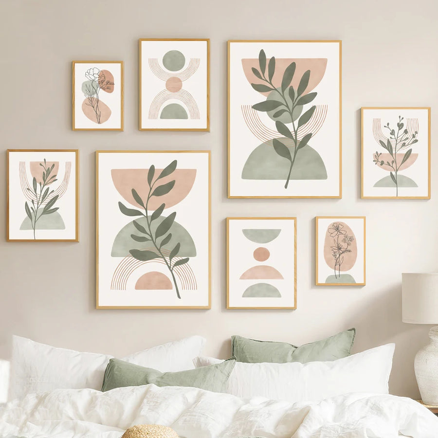 Boho Rainbow Leaf Prints