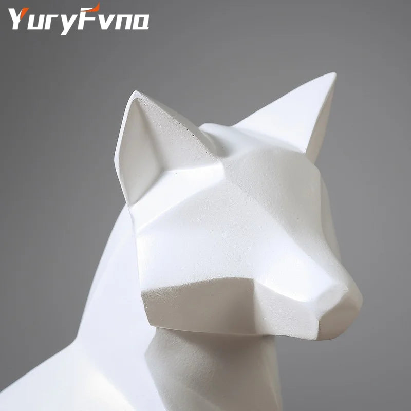 Geometric Fox Resin Sculpture