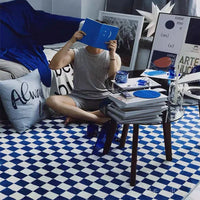 Retro Checkerboard Plush Rug