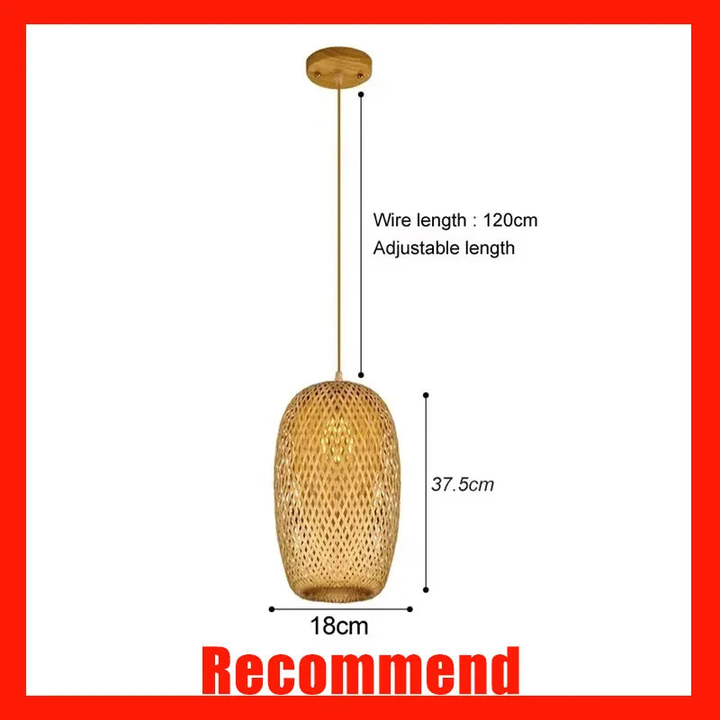 Handwoven Bamboo Pendant Light