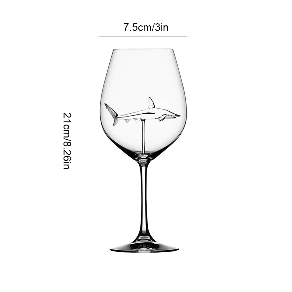 Shark Crystal Wine Glass