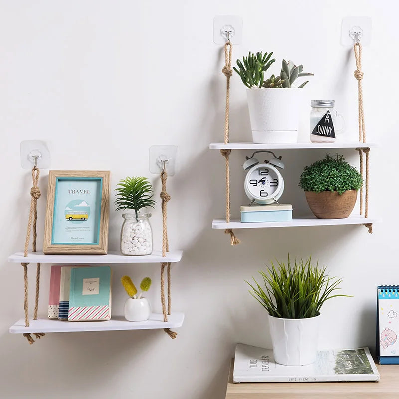 Wooden Multi-Tier Storage Shelf
