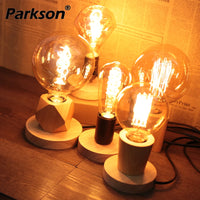 Vintage Wood Lamp Holder