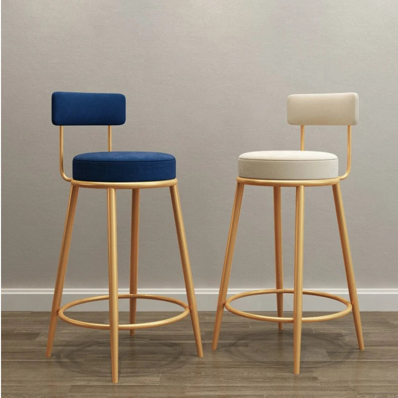 Velvet Backrest Bar Stool