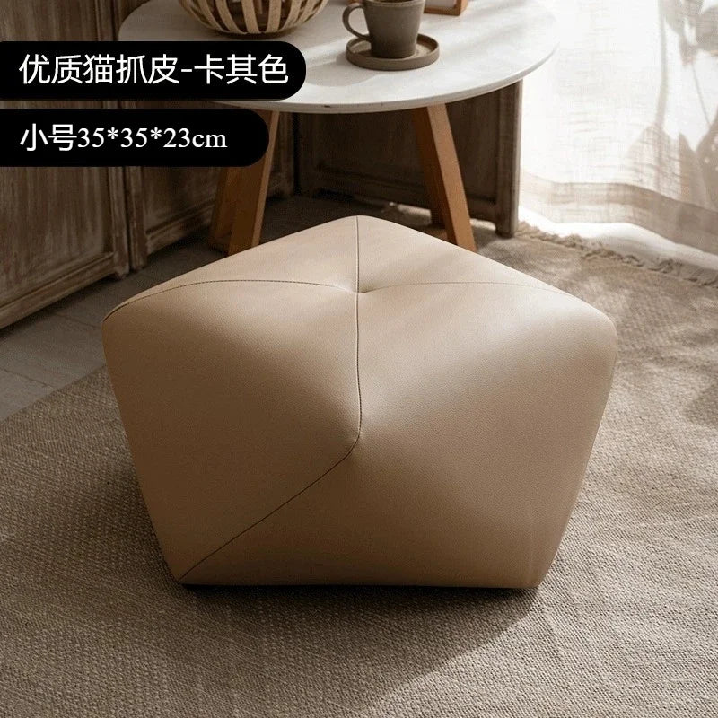 Modern Leather Ottoman Stool