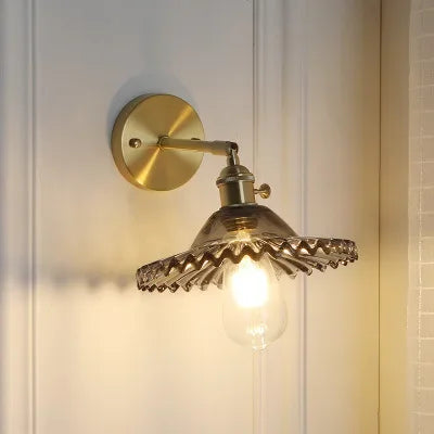 Japanese Brass Glass Sconce