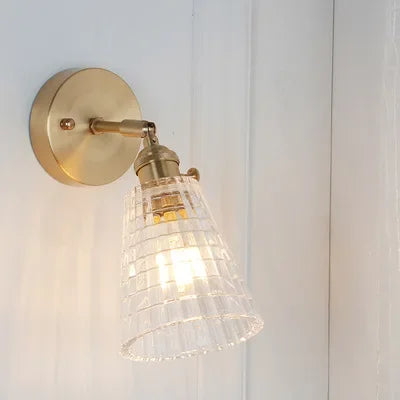 Japanese Brass Glass Sconce