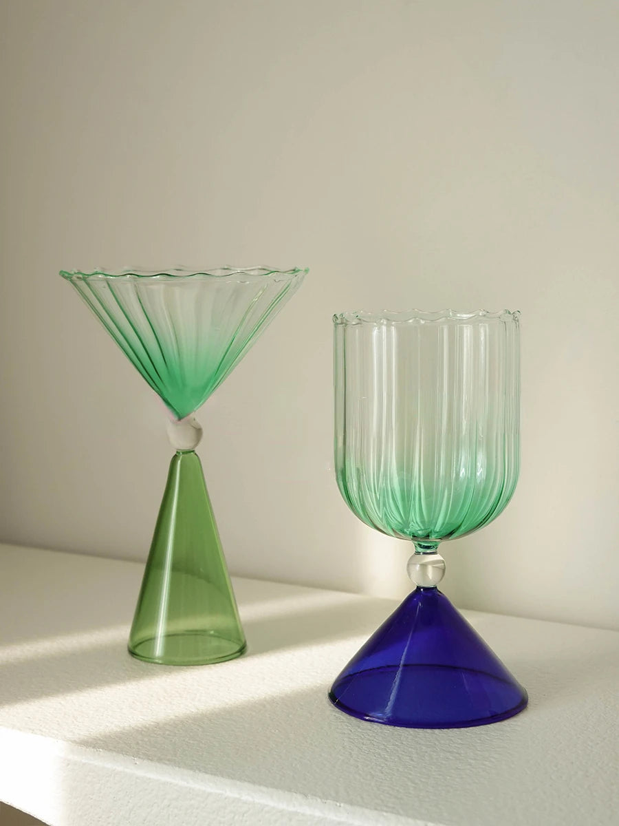 Colored Champagne Cocktail Coupe