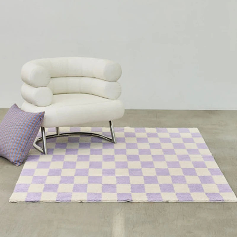 Minimalist Plaid Plush Rug