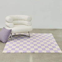 Minimalist Plaid Plush Rug