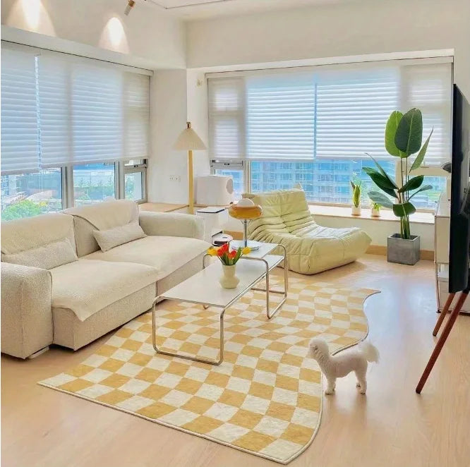 Retro Checkerboard Plush Rug