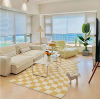 Retro Checkerboard Plush Rug