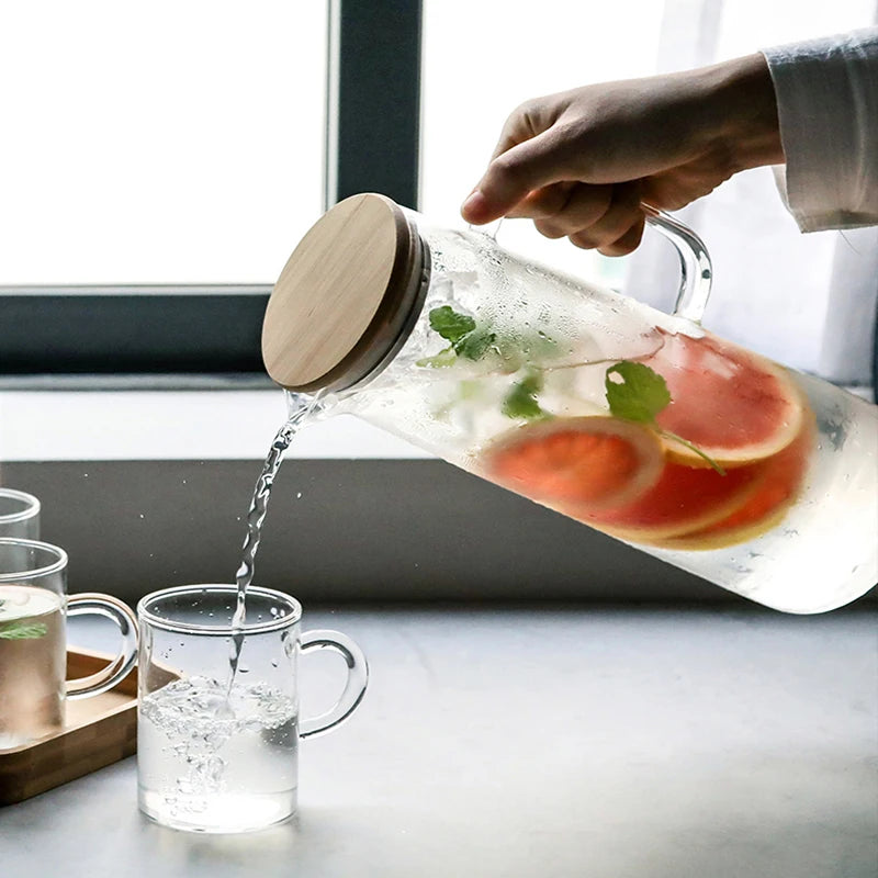 Bamboo Lid Glass Kettle