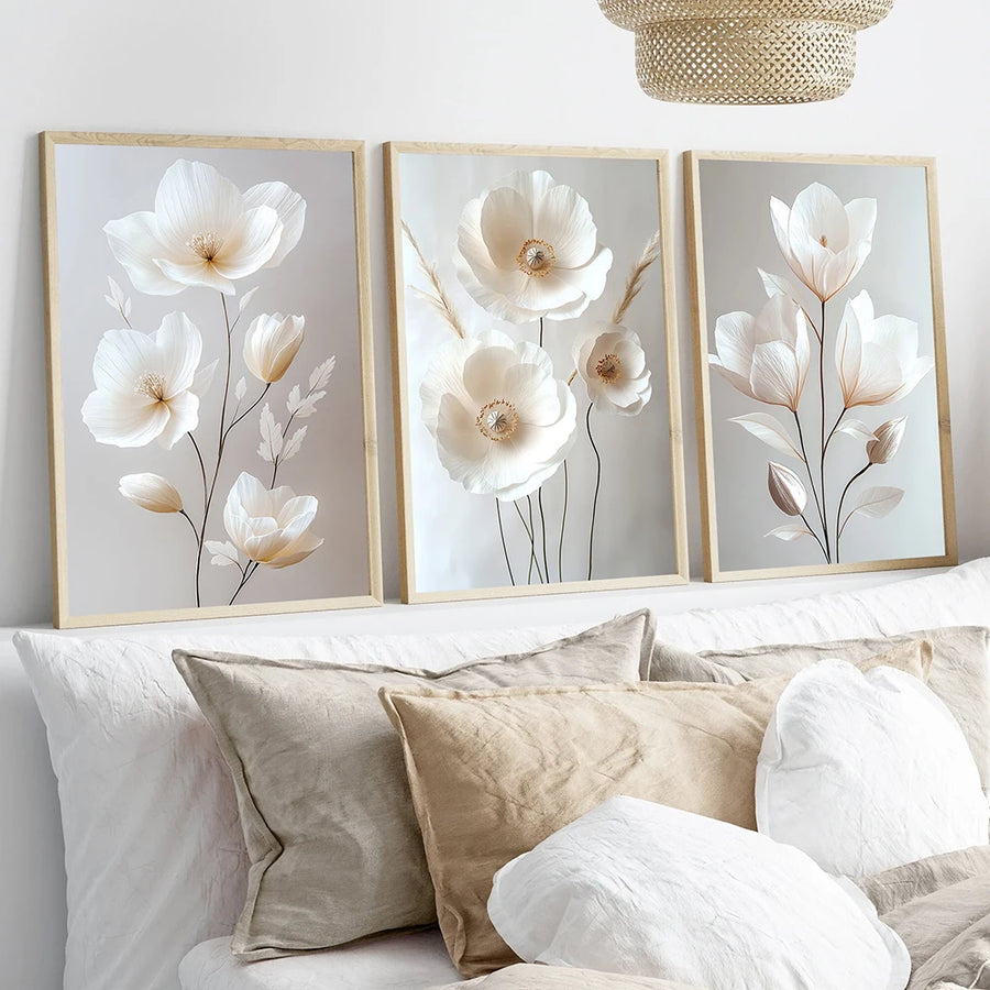 Beige Peony Canvas Prints
