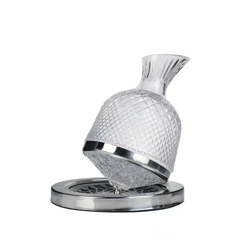 Rotating Crystal Glass Decanter