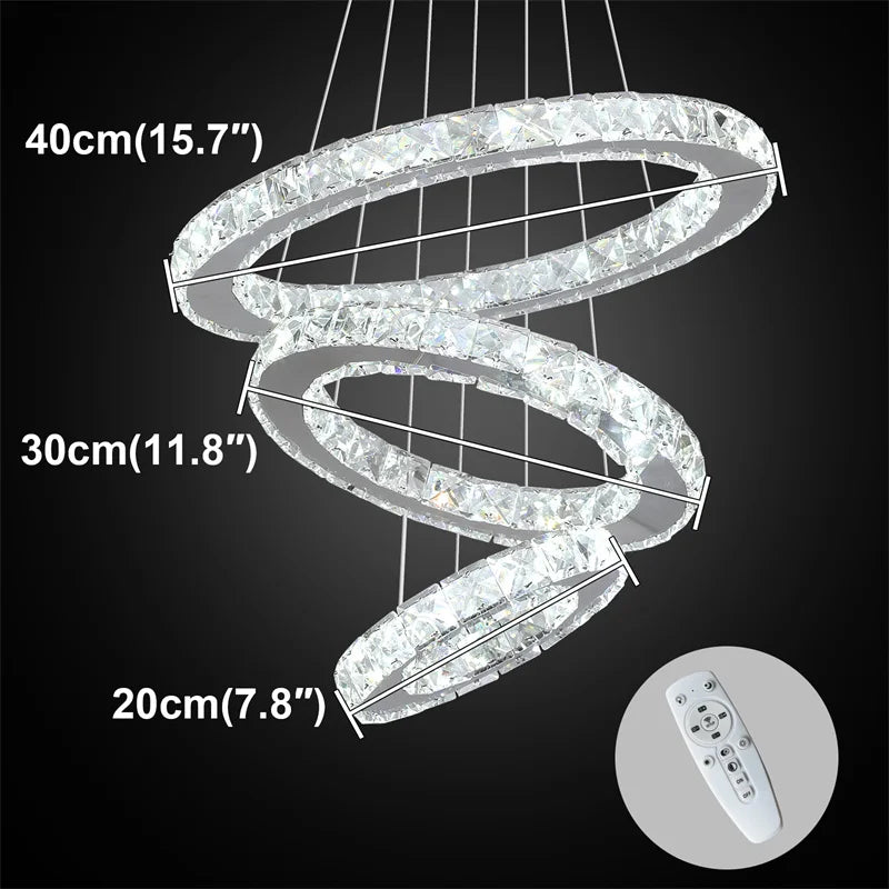Dimmable Crystal Ring Chandelier