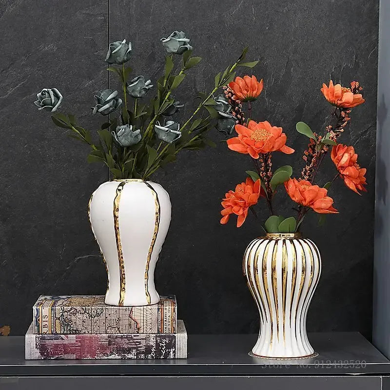 Gold Edged Ceramic Vase