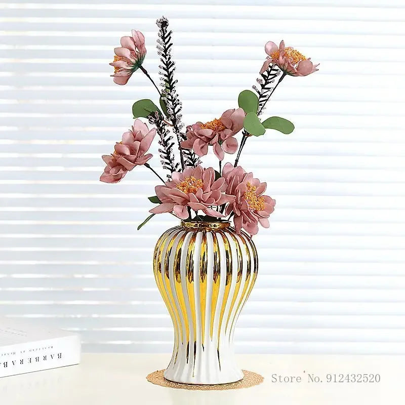 Gold Edged Ceramic Vase
