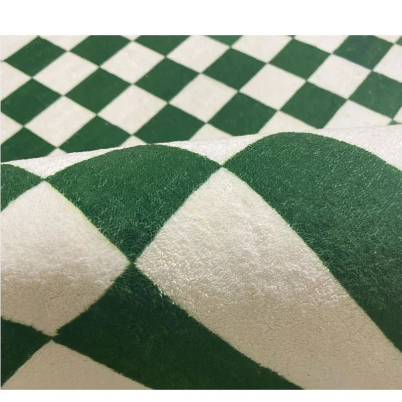 Retro Checkerboard Plush Rug
