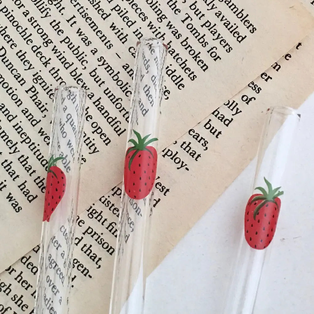 Strawberry Glass Straw Cup