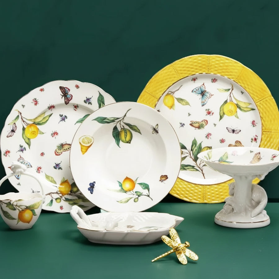 Lemon Pattern Ceramic Dinnerware