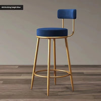 Velvet Backrest Bar Stool