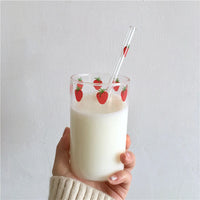 Strawberry Glass Straw Cup