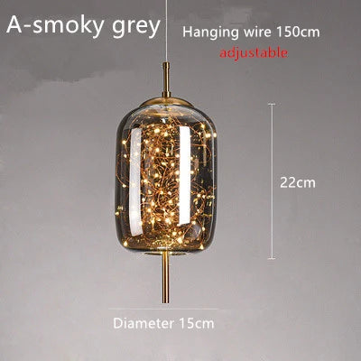 Amber Glass Bedside Pendant