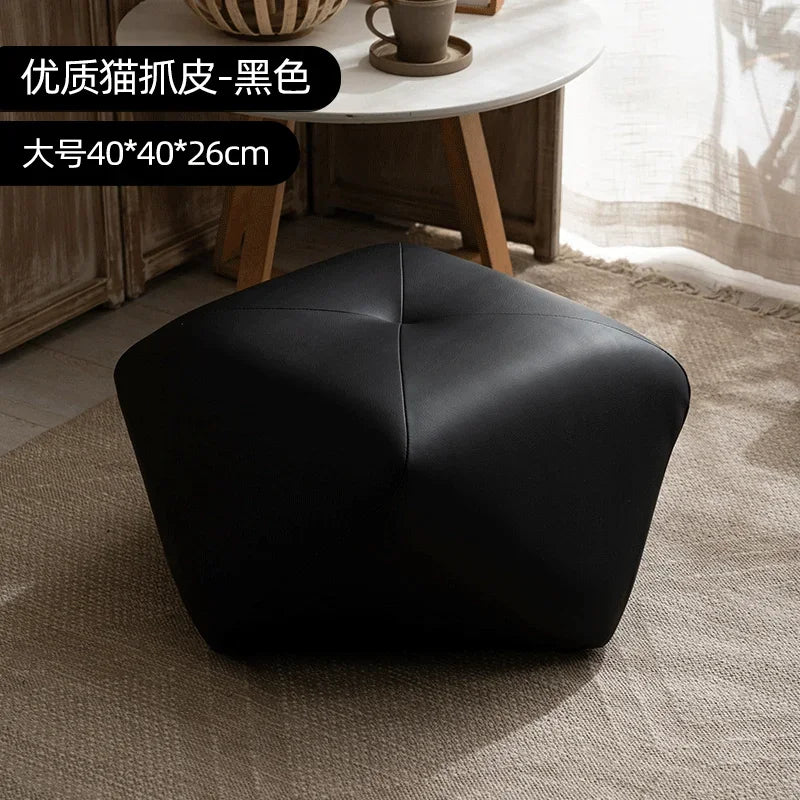 Modern Leather Ottoman Stool