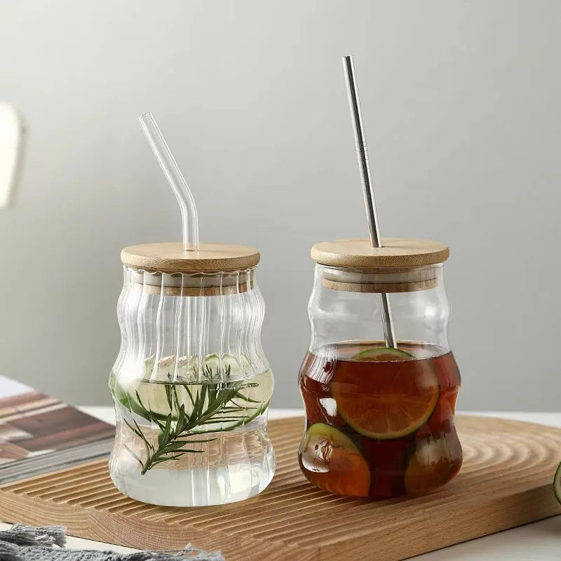 Bamboo Lid Glass Tumblers