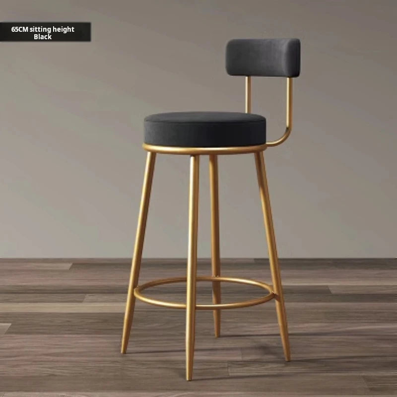 Velvet Backrest Bar Stool