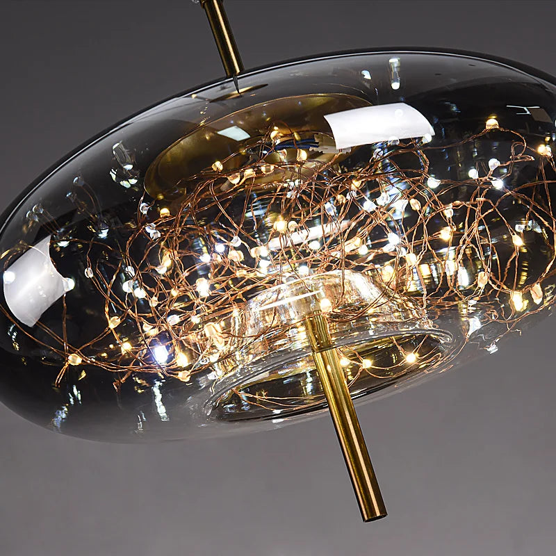 Amber Glass Bedside Pendant