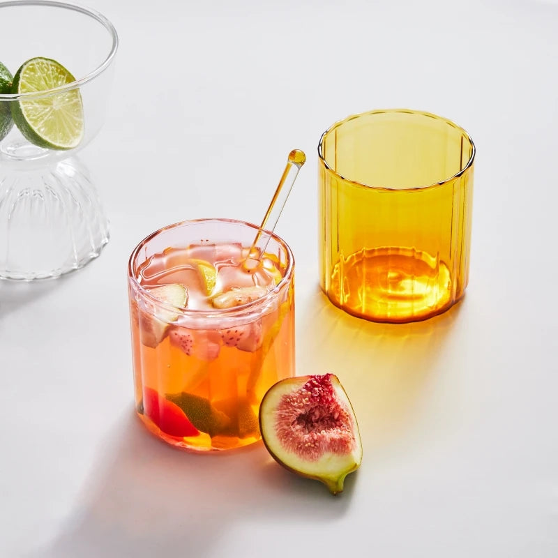 Heat-Resistant Striped Glass Cups